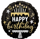 Happy Birthday negro con dorado